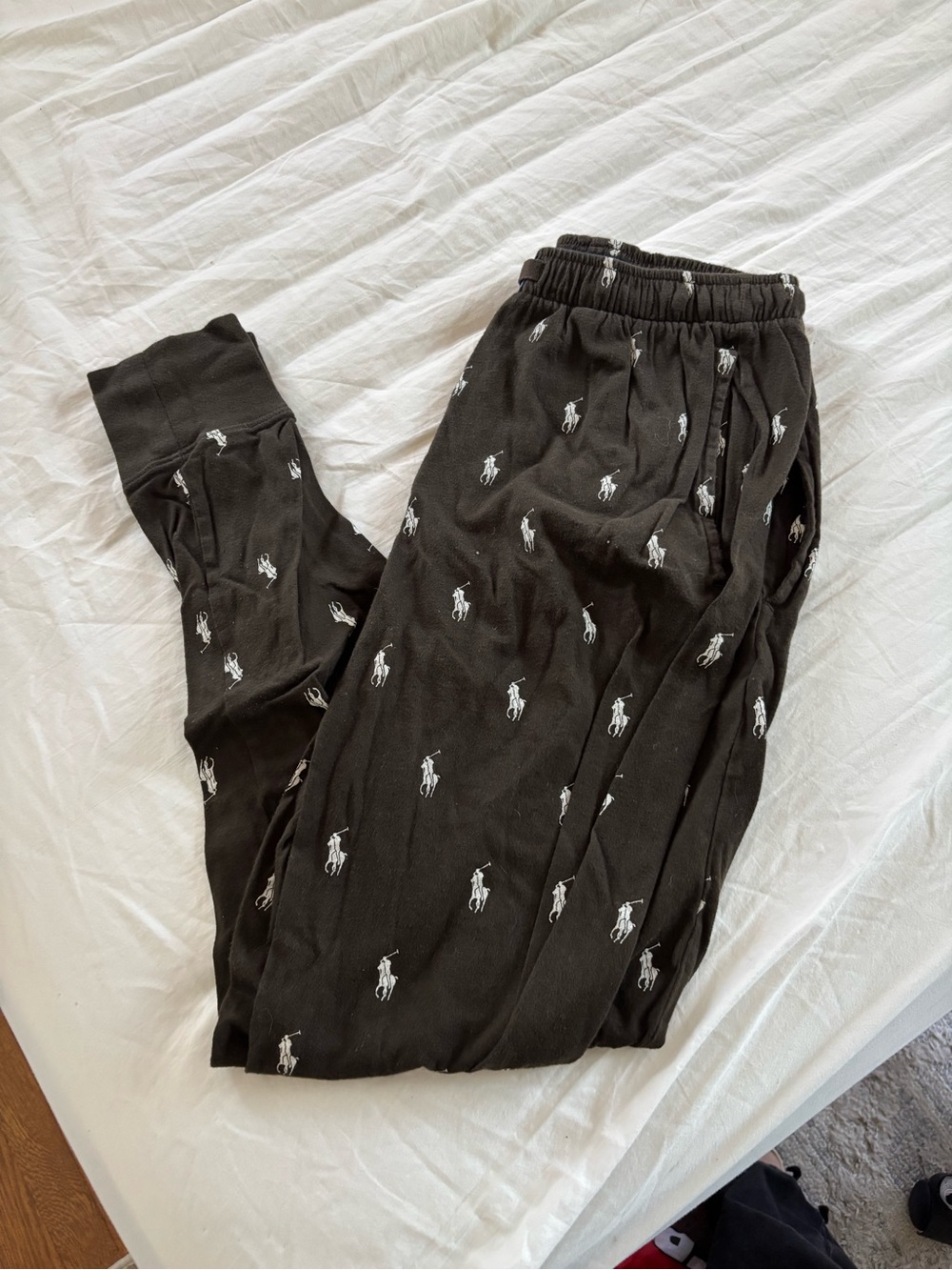 Polo by Ralph Lauren Black Sleep Joggers with White Polo Logos